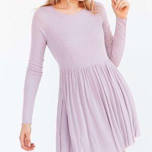 Kimchi Blue Vidal Cozy Long-Sleeve Babydoll Dress